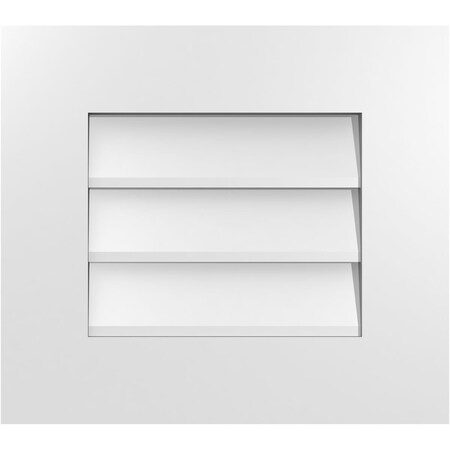 Ekena Millwork Vertical Surface Mount PVC Gable Vent: Non-Functional, w/ 3-1/2"W x 1"P Standard Frame, 18"W x 16"H GVPVE18X1601SN